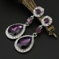 thumbnail image 2 of Xihbxyly Pendientes de Boda con Diamantes de Imitación para Mujer, Color Morado, 2 of 3