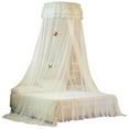 thumbnail image 1 of Universal Dome Single Entrance Fine Mesh Bed Net Lace Curtain Princess Style Bedroom Decoration Easy Installation White, 1 of 7