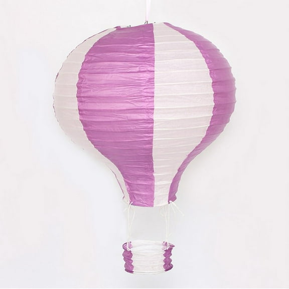 Nvzi -b 16in Hanging Hot Air Balloon Paper Lanterns, Reusable Chinese Japanese Party Ball Lamps Decorations Wedding Birthday Anniversary Christmas Engagement, Set of 6，Purple Stripe