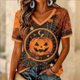 thumbnail image 4 of Yuhangmm Halloween Shirts for Women Effortless Casual Printed Loose Fit T Shirt for Comfort and Style with Relaxed Silhouette Multicolour XL, 4 of 6