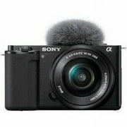 Sony Alpha ZV-E10L 24.2 Megapixel Mirrorless Camera with Lens, 0.63, 1.97, Black
