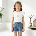 thumbnail image 2 of Girls Short Sleeve T Shirts Cute Little V Neck Tops Kids Summer Casual Blouses Clothes 6-12 Months 12-24 Months 2t 3t 4t 5t 6t 7t 8t 9t Children, 2 of 5