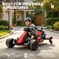 thumbnail image 5 of iYofe 12V Ride on Car for Kids, 360° Spin Drift Racing Go Kart with Powered PU Glowing Wheels, Water Spray Effect with Light, Music, Electric Ride On Toys for Boys Girls Age 3-8, Red, 5 of 8