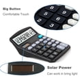 thumbnail image 2 of Paq. 5 Calcul.d Gran Pant./Escrit. Calcul. Solar, Calcul. Bás. 12 Digits c/ Grand. Bot. Ofic. (Neg.)(Pila AA), 2 of 3