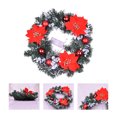 thumbnail image 4 of Vikakiooze Christmas Pre-lighted Artificial Christmas Wreath, Spruce, White Lights, Decorated With Frosted Balls, Flowers 15.75 Inches Christmas Decorations, 4 of 7