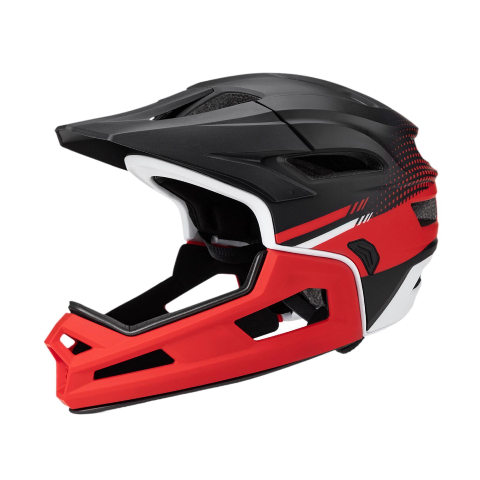 funtasica Full Face Bike Helmet Cycling Helmets Cycling Accessories Adjustable for Men Women Bicycles Helmet for Skateboarding Climbing Black Red