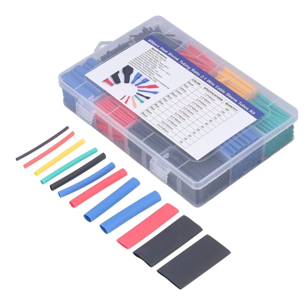 Kit de bricolaje electrónico con tubo de protección con revestimiento aislado en caja de 800 piezas de tubos termorretráctiles