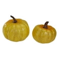thumbnail image 3 of Northlight Crackled Glittered Mini Fall Harvest Pumpkins - 4" - Set of 5, 3 of 5