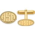 thumbnail image 1 of 14K Yellow Gold 14Ky Oval With Boarder Raised Letters Monogram Cuff Links (12 X 17) Made In United States xna623y, 1 of 5