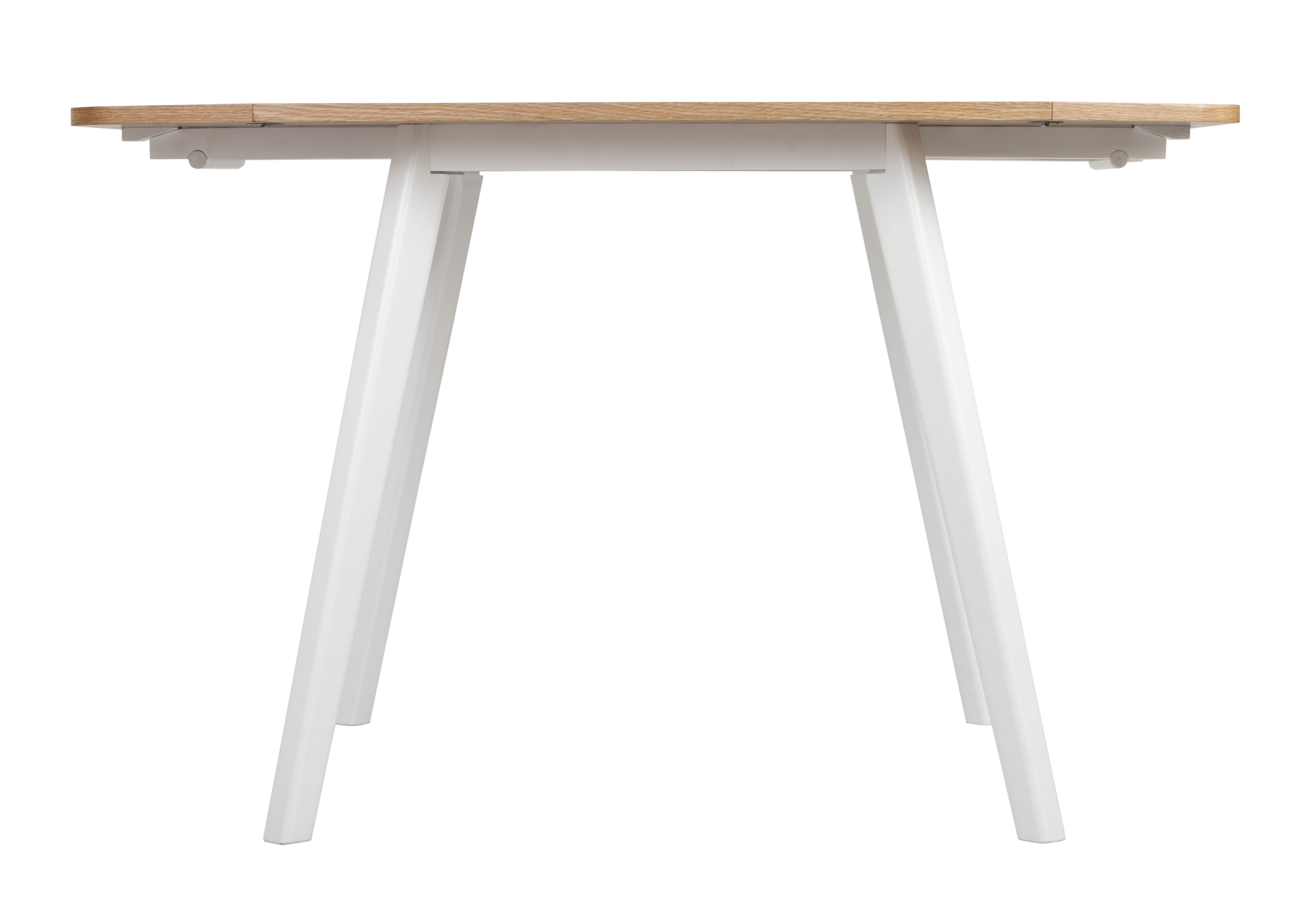 Universal Expert Abacus 32 to 47 Inch Extendable Dining Table with Drop Leaf Panels, Oak and White Finish