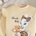 thumbnail image 4 of CAICJ98 Kids Girls Clothes Toddler Girl Fall Winter Outfits Long Sleeve Print Sweatshirt Pants Set Girls Spring Clothing Set (Khaki,6-7 Years), 4 of 5