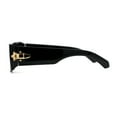 thumbnail image 4 of Square Flat Top Narrow Rectangular Plastic 90s Sunglasses Black Smoke, 4 of 4