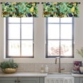 thumbnail image 3 of LALILO Kitchen Curtain Valance Technics Art Oil Black Rod Pocket Window Curtain 52"x 18" Set of 2, 3 of 5