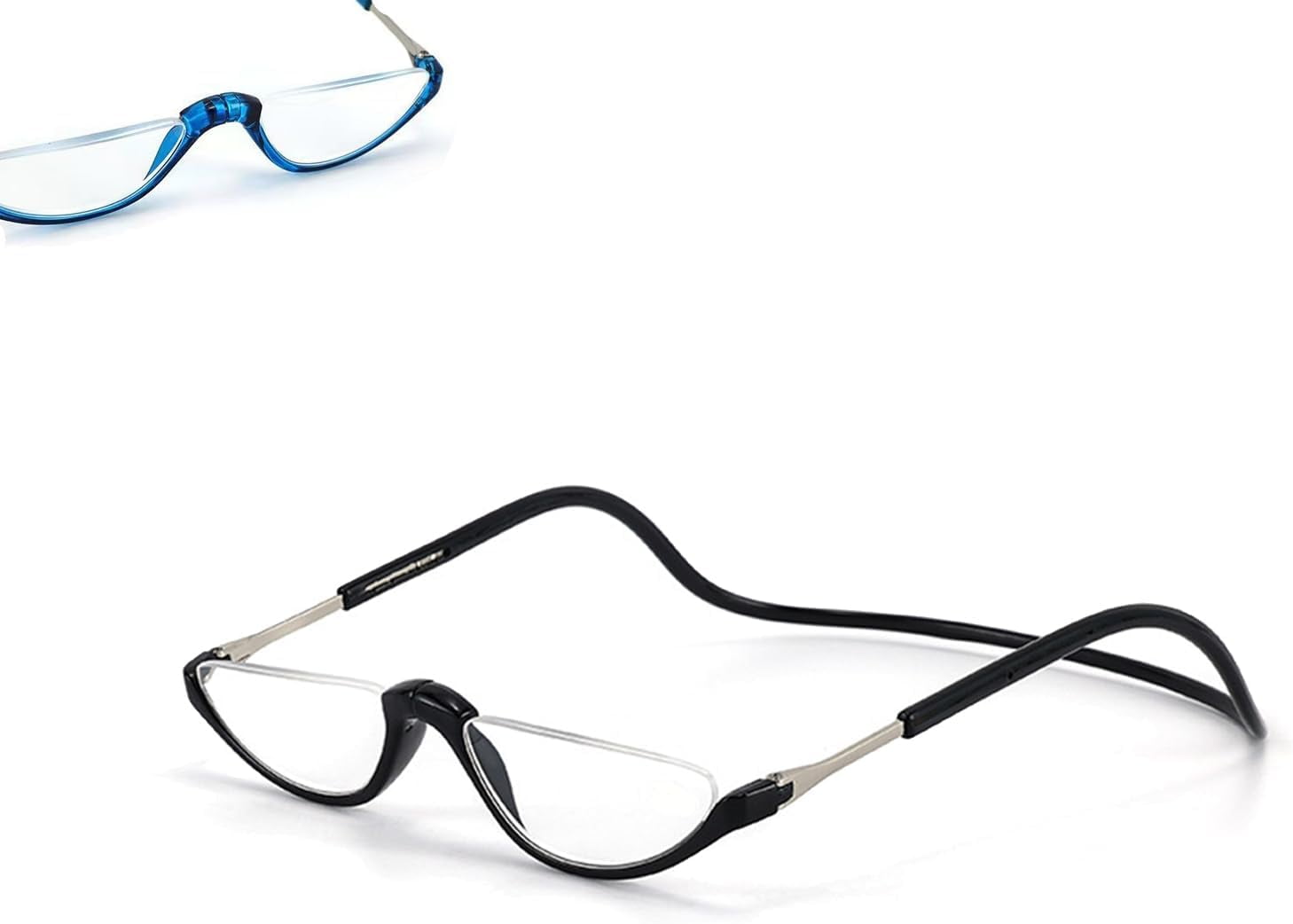 Magnetic Reading Glasses, Adjustable Temple Computer Readers, Reading Glasses with Neck Strap for Men & Women
