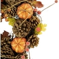 thumbnail image 2 of Corona de otoño con piñas y calabazas, 14 pulgadas, sin iluminación, 2 of 3