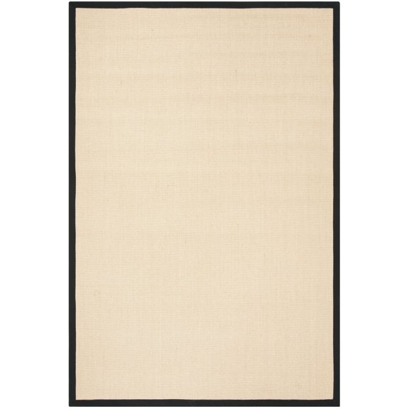 SAFAVIEH Natural Fiber Keane Solid Sisal Area Rug, Beige/Black, 6' x 9'