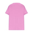 thumbnail image 6 of Pincandy Plus Size for Women Sexy-Neck Blouse Solid Casual Loose Summer Short Sleeve Blouse,Pink,3XL, 6 of 7