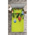 thumbnail image 3 of Ambesonne Christmas Quilted Bedspread Set 2 Pcs, Hanging Ornaments, Twin Size, Multicolor, 3 of 3