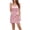 Pink, variant on Lovzfmll Women's V-Neck Spaghetti Strap Mini Dress with Asymmetric Side Bow Tie, Ditsy Polka Dot Print, Relaxed Fit Summer Casual Dress