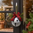 thumbnail image 3 of FeiBiQiuBi Metal Christmas Bell, 14.6 Inch Christmas Jingle Bells with Buffalo Plaid Bow, Farmhouse Hanging Door Decor for Front Door, Porch and Christmas Tree Holiday, 3 of 6