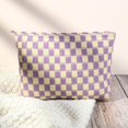 thumbnail image 6 of Pakyozj 2 Pieces Makeup Bag Large Checkered Cosmetic Bag Capacity Canvas Mix Travel Toiletry Bag Organizer Cute Makeup Brushes Aesthetic Accessories Storage Bag for Women, 6 of 6
