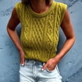thumbnail image 2 of Summer Knit Tank Top for Women - Lazy Round Neck Sleeveless Fashion Shirt Matcha Green L, 2 of 5