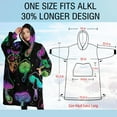 thumbnail image 4 of Oversized Wearable Blanket Hoodie,Purple Mushroom Star Black Pattern Sherpa Blanket Hoodie with Super Pockets,Super Warm Fuzzy Pullover for Women & Men, 4 of 6