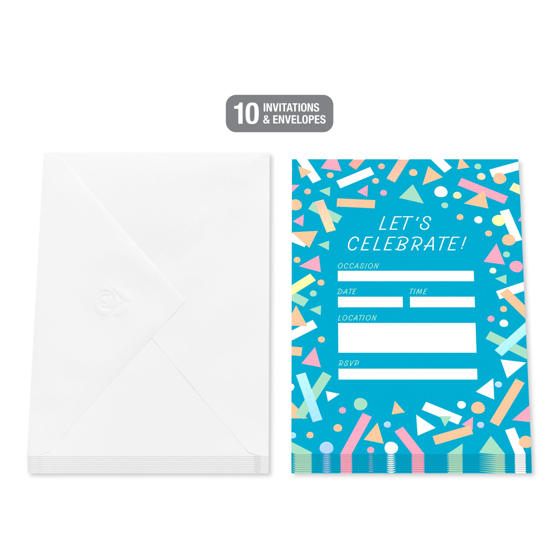American Greetings Stationery Party Invitations, Confetti (10-Count)
