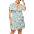 thumbnail image 1 of UKAP Robe d'Été pour Femmes Col en V Mini Robe Lacée Courte Sexy Voyage FP6 L, 1 of 5