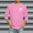 thumbnail image 2 of Mens T -Shirts Male 3/4 Sleeve Comfortable Crewneck Graduated Color Fit Tee Mens Shirts Pink M, 2 of 4