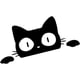 thumbnail image 1 of Pegatinas de gato negro, calcomanías de pared, dibujos animados, lindo gato, mascota, gato, pegatina de gato que mira, impermeable, divertido Auto, 1 of 5
