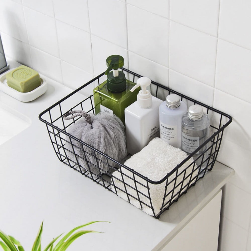 How to Turn Wire Baskets into Bathroom Storage Shelves — Simply