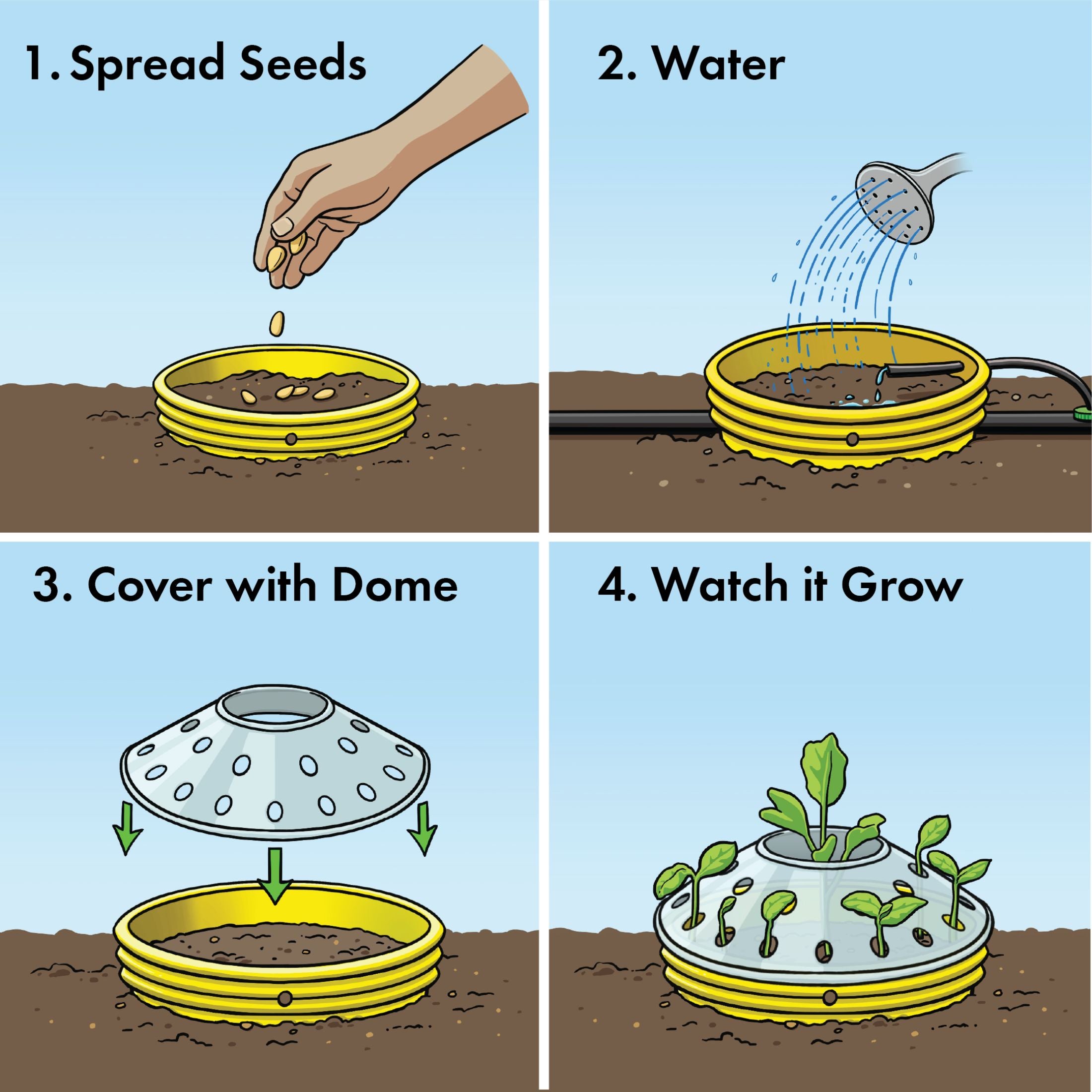 Rooted Promise Sunflower Grow Kit With Patented Grow Rings And 