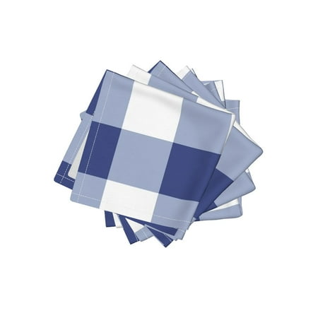 Gingham Cocktail - Cocktail Napkins Gingham Gingham Check Blue And White Savoy Cobalt Set of 4