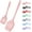 Pink, variant on 2 pieces Silicone Slotted Spatula, Heat Resistant Silicone Turner, Slotted Spatula for Cooking, Spatulas for Nonstick Cookware, Rubber Spatula for Fish, Eggs, 2 pack (12 in + 8.1 in)