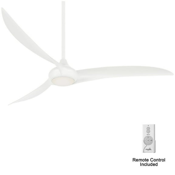 65 Inch 3 Blade Ceiling Fan With Light Kit-White Finish-White Blade Color Minka Aire Fans F848-Wh