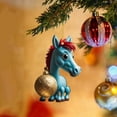 thumbnail image 4 of KCEHTA Horse Christmas Ornaments, Horse Ornaments for Christmas Tree, 2D Acrylic Cute Cartoon Horse Pendant Christmas Horse Decorations for Home Party Decor, 4 of 4