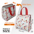 thumbnail image 3 of Pioneer Flower Floral Print Pattern Insulated Lunch Bag for Women & Adults,Large Portable Soft Cooler Lunch Bag,Thermal Food Storage Tote with Pearl Cotton,8.66L,8.75x5.75x9.5 Inch, 3 of 6