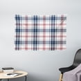 thumbnail image 1 of Abstract Tapestry, English Style Trendy Tartan Motif Royal Culture Stripes Fashion Display, Wall Hanging for Bedroom Living Room Dorm Decor, 60W X 40L Inches, Dark Blue Red White, by Ambesonne, 1 of 2