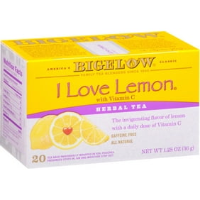 Bigelow Herbal Tea, I Love Lemon plus Vitamin C, Tea Bags, 20 Count