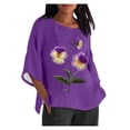 thumbnail image 1 of Birdeem Blouses pour Femmes Alzheimer Mode Décontractée Manches 3/4 Imprimé Coton Ample Blouse Haut, 1 of 12