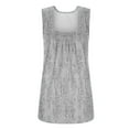 thumbnail image 3 of 2024 Trendy Pleated Print Tank Tops for Women Square Neck Sleeveless Camisole Loose Fit High Low Hem Tees Shirt for Leggings Summer Lightweight Top, 3 of 4