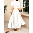 thumbnail image 6 of Nlife Women Bohemian Elastic Waistband Side Pocket Pleated Maxi Skirt, 6 of 7