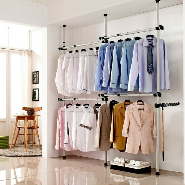 Rack Organizador Perchero Doble Perchero Organizador De Armario