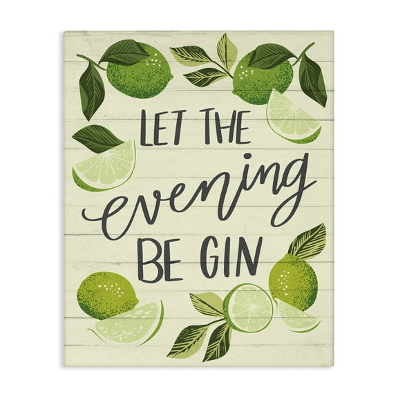 Stupell Industries Let Evening Be Gin Food & Beverage Painting Wrapped Canvas Art Print Wall Art, 16 x 20