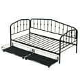 Leumius Twin Size Metal Daybed with 2 Drawers,Metal Sofa Bed Frame w