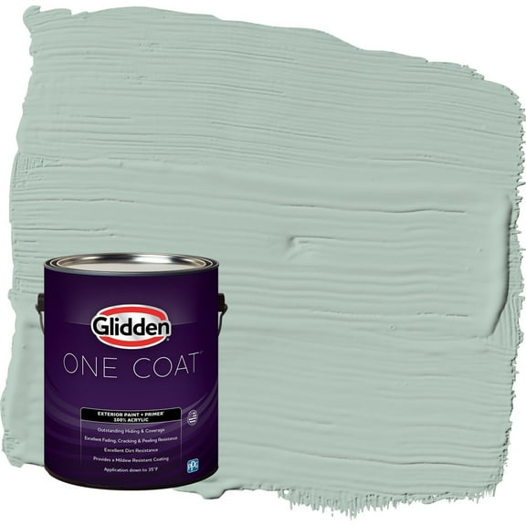 Glidden One Coat Aquamarine Dream / Blue Flat Exterior Paint with Primer, 1 Gallon