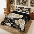 thumbnail image 3 of Manfei Vintage Floral Peony King Size Comforter Sets 3pcs,Oriental Botanical Flowers Comforters King Size,1 Comforter and 2 Pillowcases,Reversible, 3 of 6