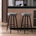 thumbnail image 3 of Syngar Bar Stools Set Of 2, Modern Bar Stools with Paper Rope Woven Seat, Indoor Backless Counter Height Bar Stools with Metal Leg and Footrest, Bar Height Stools for Kitchen, Cafe, living Room, 3 of 10