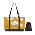 thumbnail image 7 of FORMRS Canvas Laptop Tote Bag for Women with 15.6" Computer Compartments Shoulder Handbag, White Flowers, 7 of 7